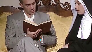 Shy Nun gets her ass fucked and face spermed