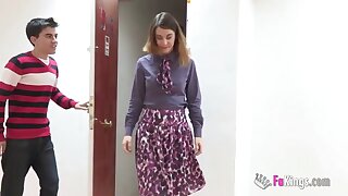 Aragne tastes her first double penetration with two black cocks